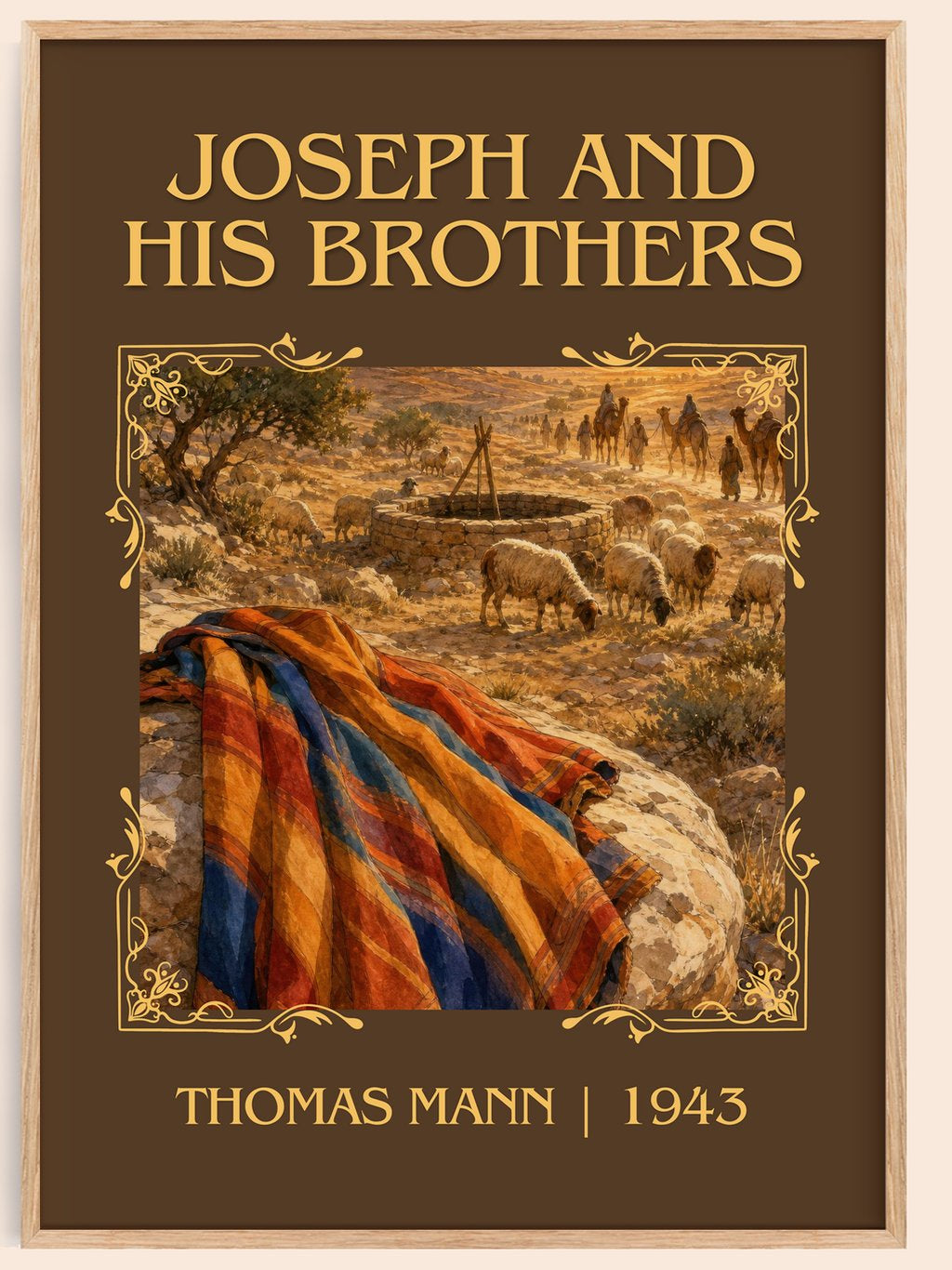 Joseph and His Brothers Classic Book Art Print by Thomas Mann – book poster