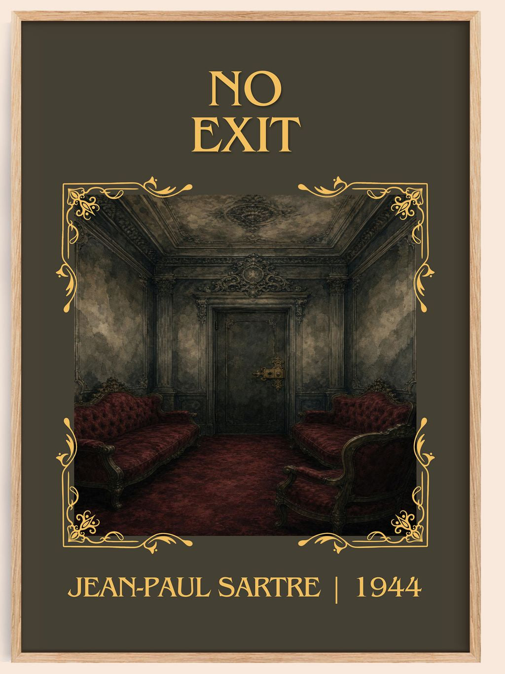 No Exit Classic Book Art Print by Jean-Paul Sartre – book poster