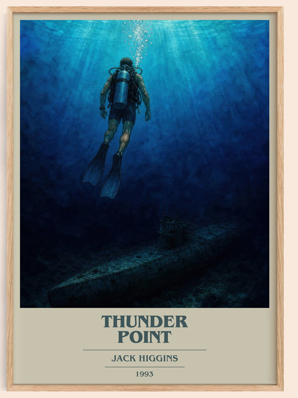 Thunder Point book cover book poster by Jack Higgins – framed literary art print