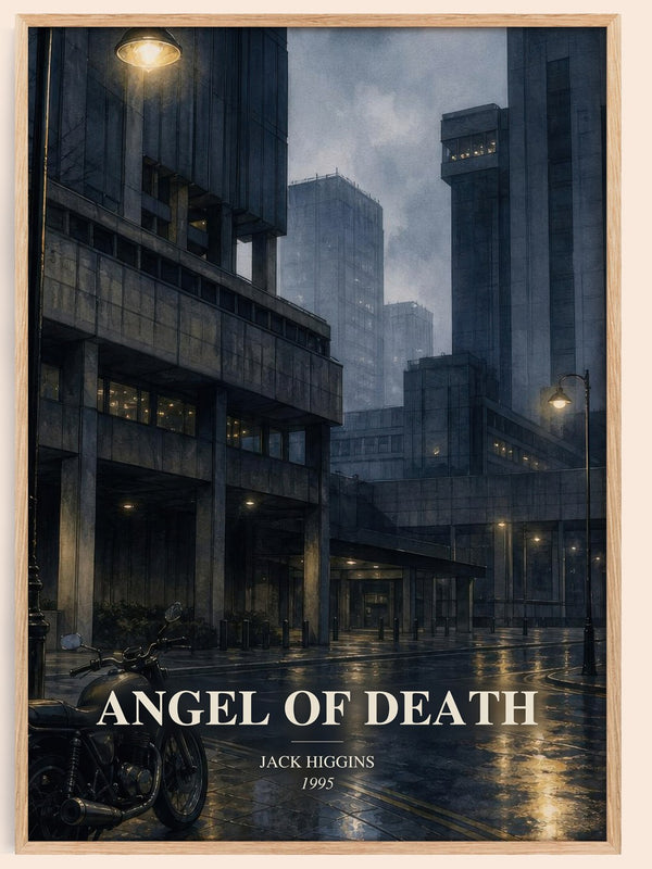 Angel Of Death watercolour book poster by Jack Higgins – framed literary art print