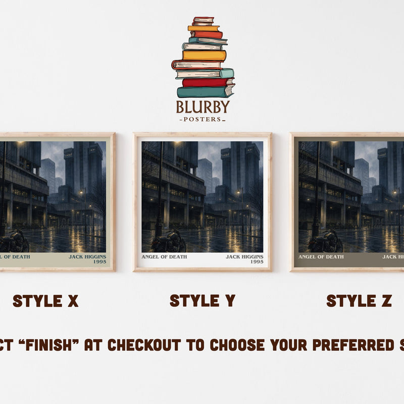 Angel Of Death literary print in frame leaning in hallway – thriller wall art