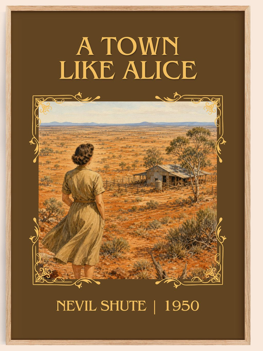 A Town Like Alice Classic Book Art Print by Nevil Shute – book poster