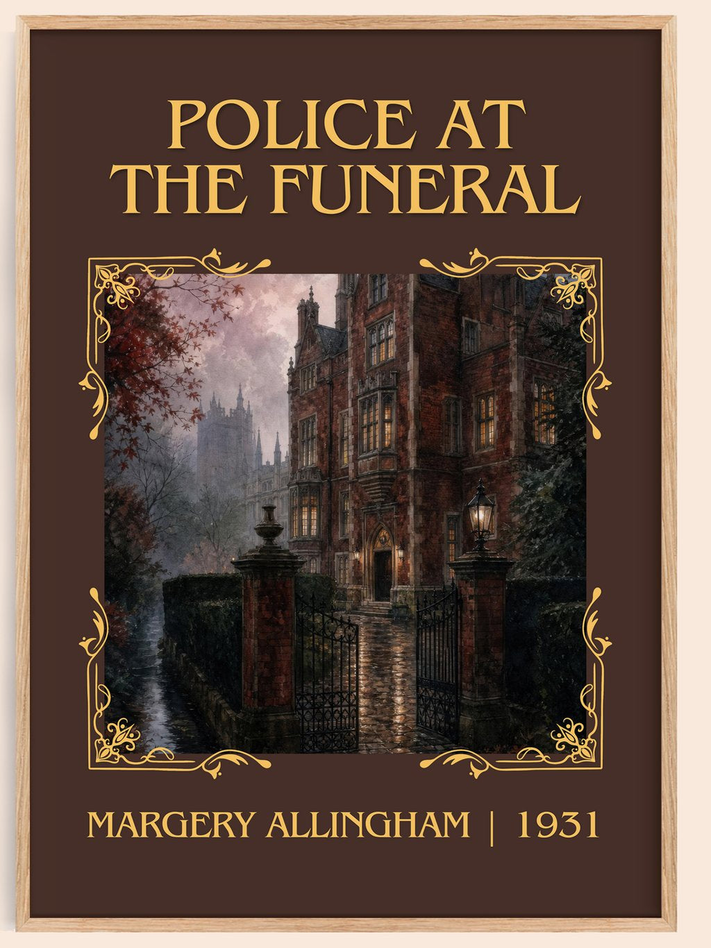 Police at the Funeral Classic Book Art Print by Margery Allingham – book poster