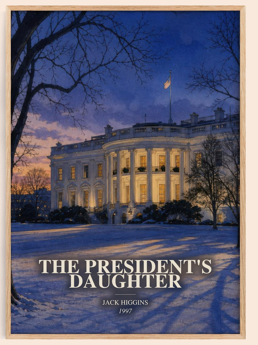 The President'S Daughter watercolour book poster by Jack Higgins – framed literary art print