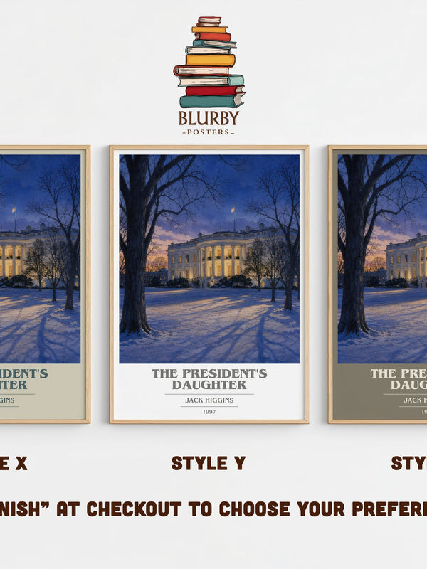 The President'S Daughter book cover print in frame leaning in hallway – thriller wall art