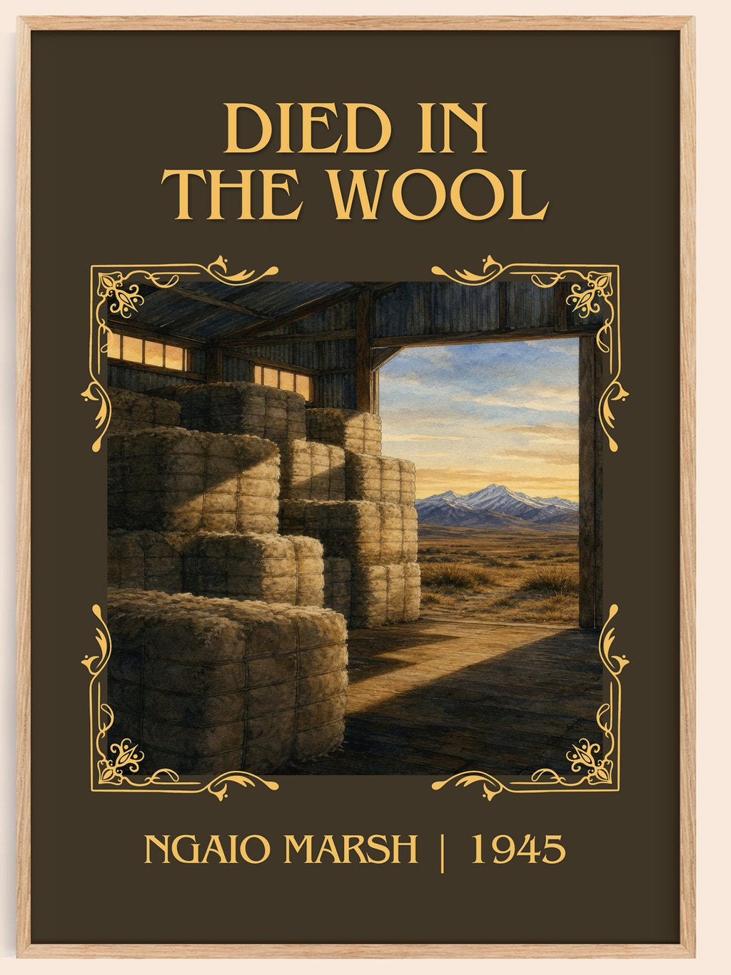Died in the Wool Classic Book Art Print by Ngaio Marsh – book poster