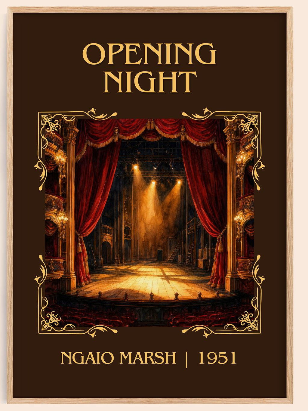 Opening Night Classic Book Art Print by Ngaio Marsh – book poster