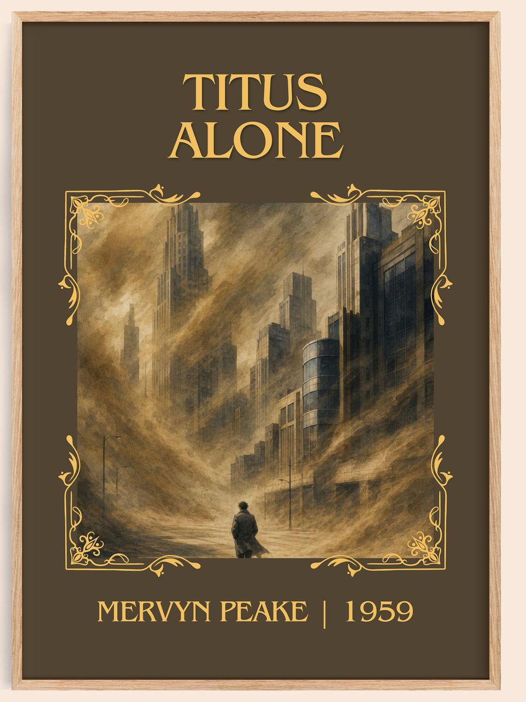Titus Alone Classic Book Art Print by Mervyn Peake – book poster