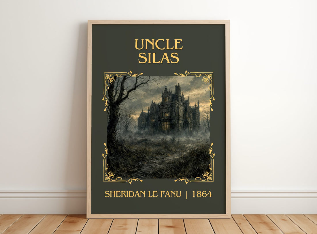 Uncle Silas Classic Book Art Print by Sheridan Le Fanu – framed print leaning on a wooden floor