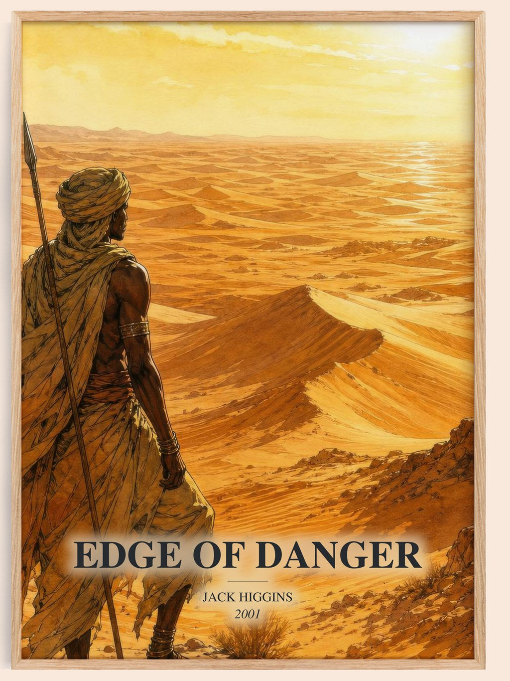 Edge Of Danger watercolour book poster by Jack Higgins – framed literary art print
