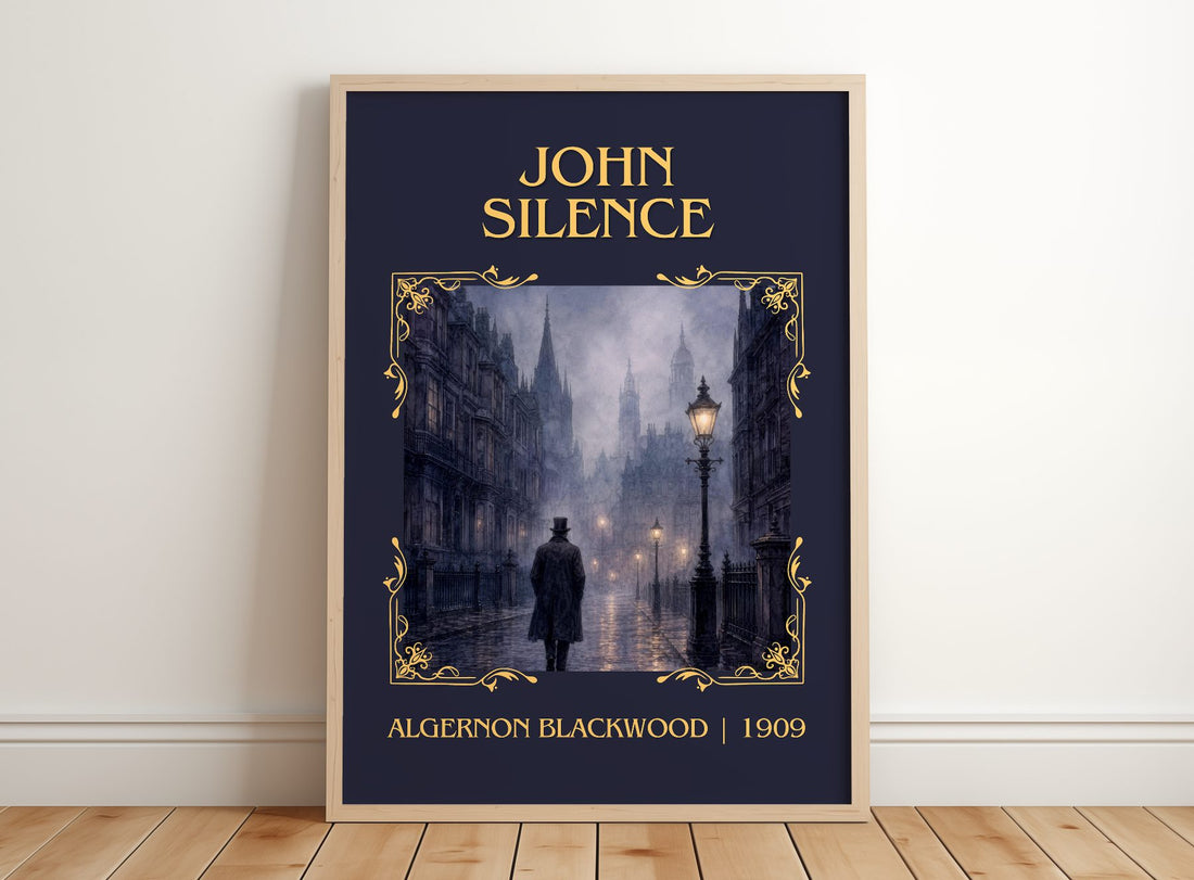John Silence Classic Book Art Print by Algernon Blackwood – framed print leaning on a wooden floor