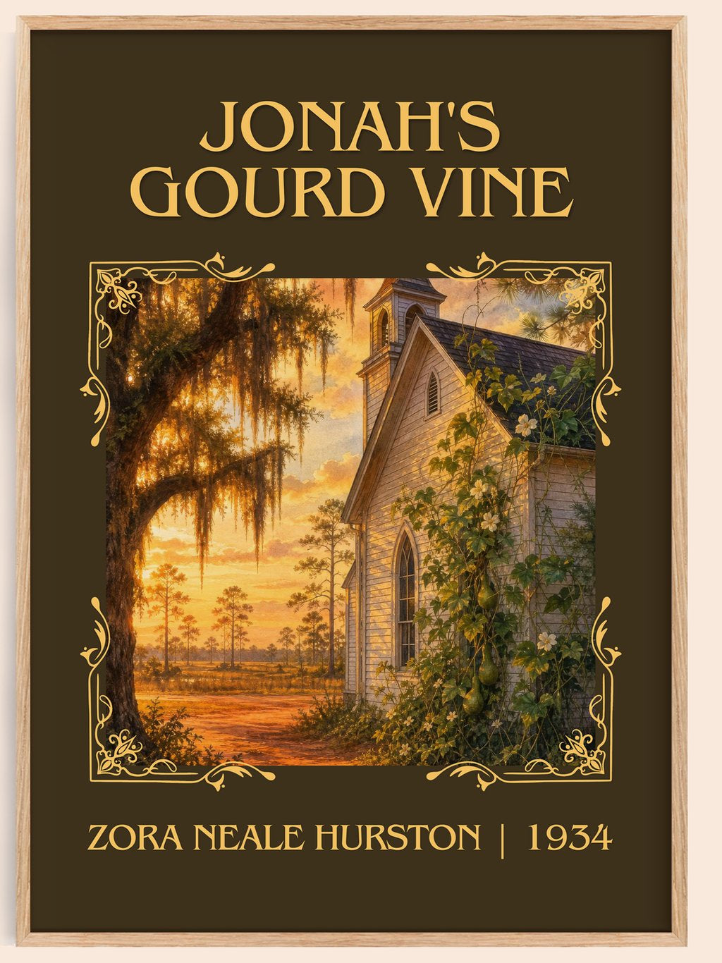 Jonah's Gourd Vine Classic Book Art Print by Zora Neale Hurston – book poster