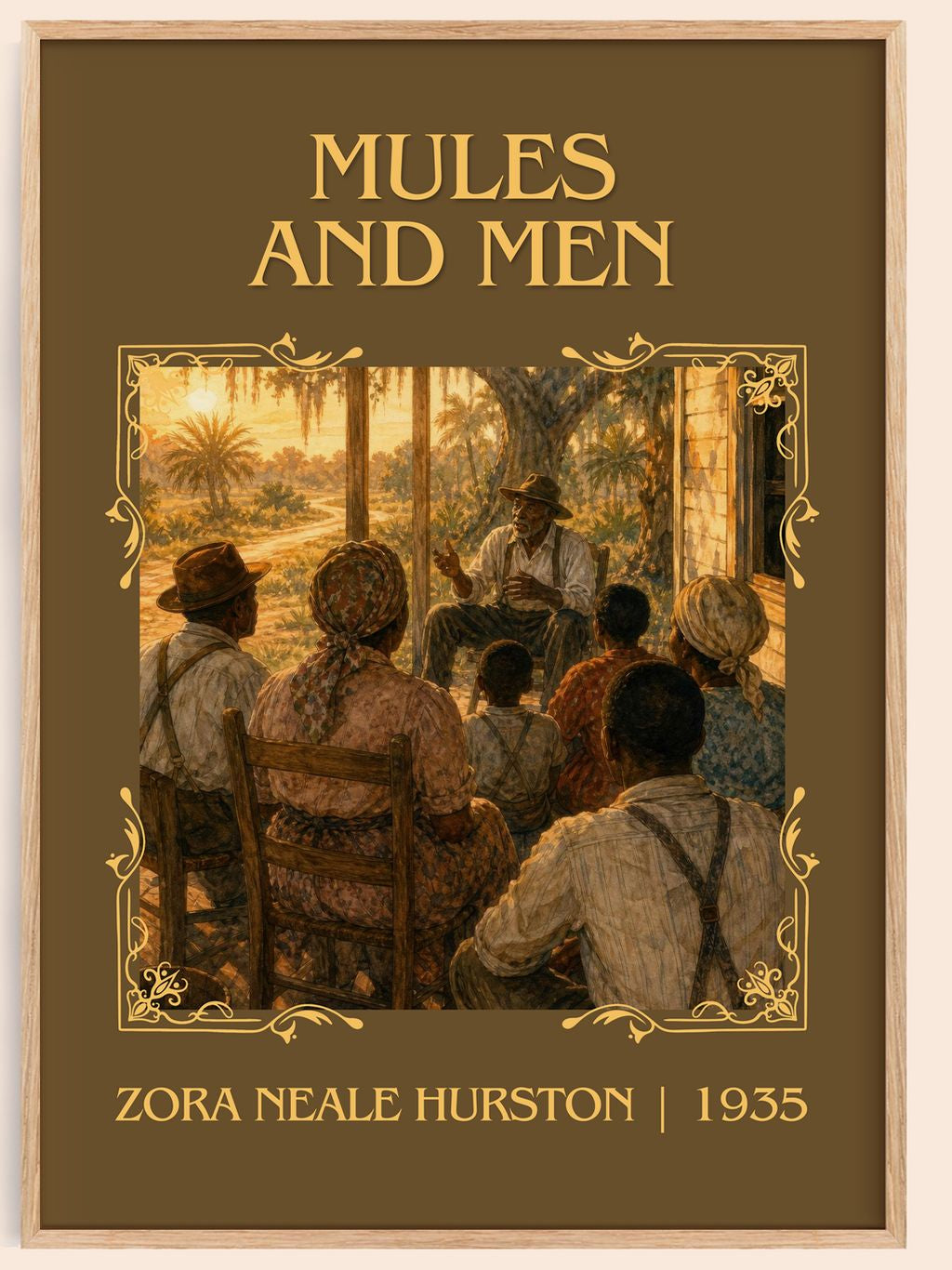 Mules and Men Classic Book Art Print by Zora Neale Hurston – book poster