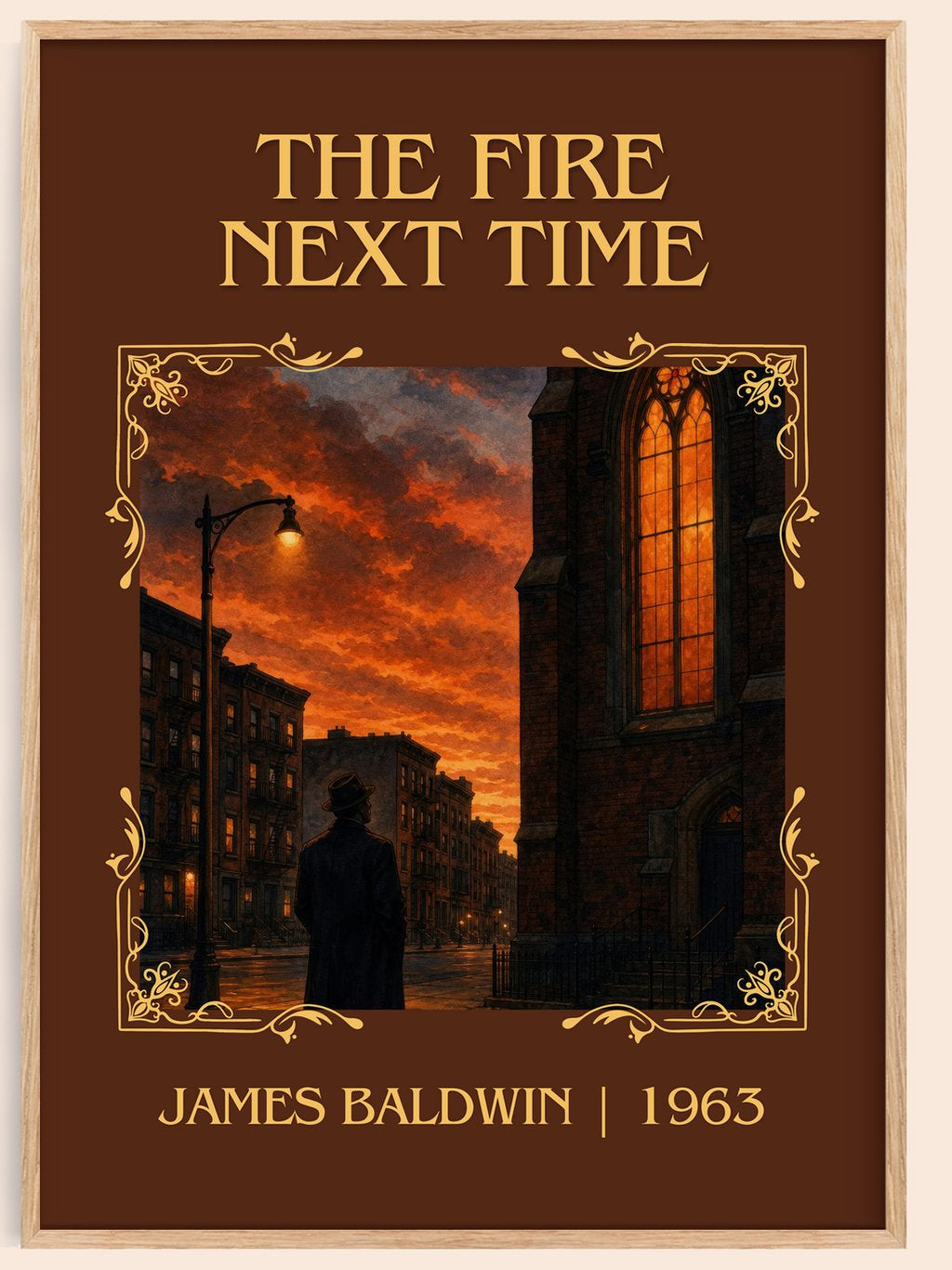 The Fire Next Time Classic Book Art Print by James Baldwin – book poster