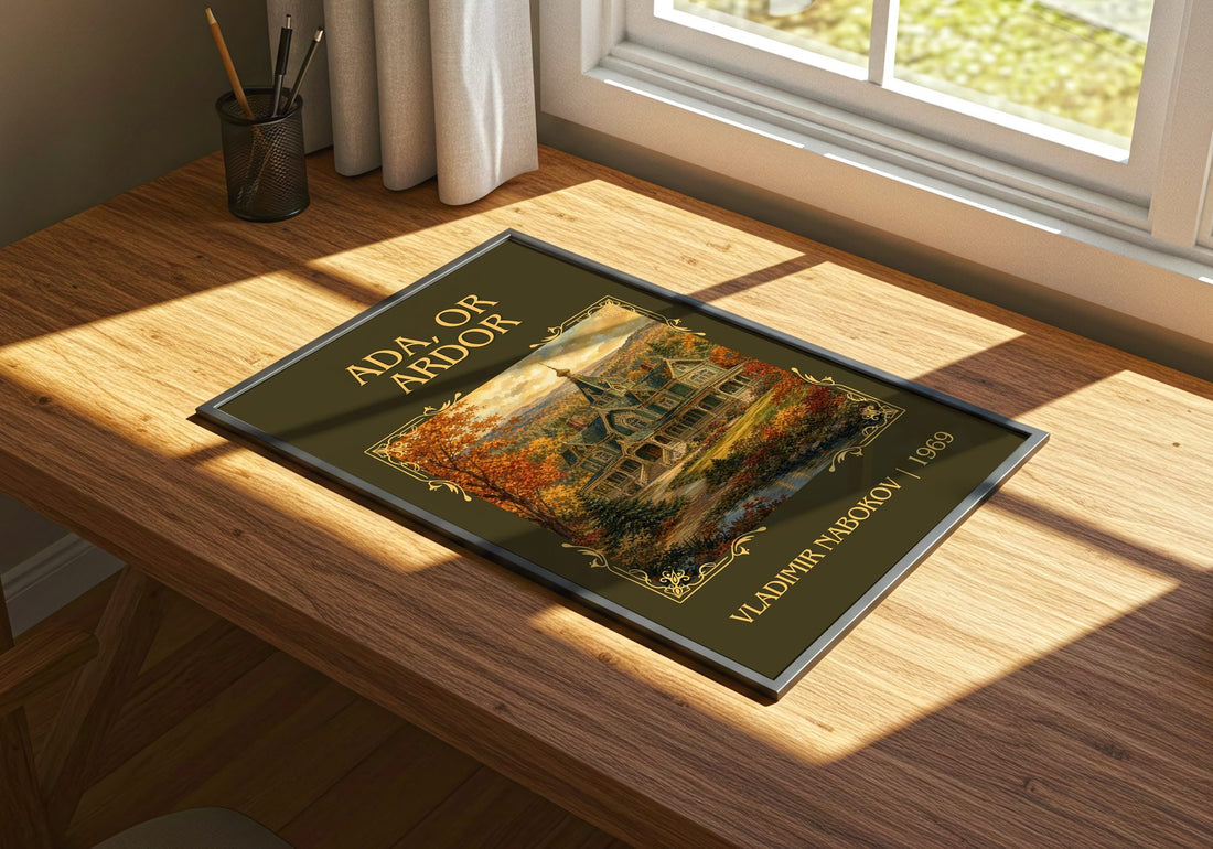 Ada, or Ardor Classic Book Art Print by Vladimir Nabokov – print on a sunlit desk