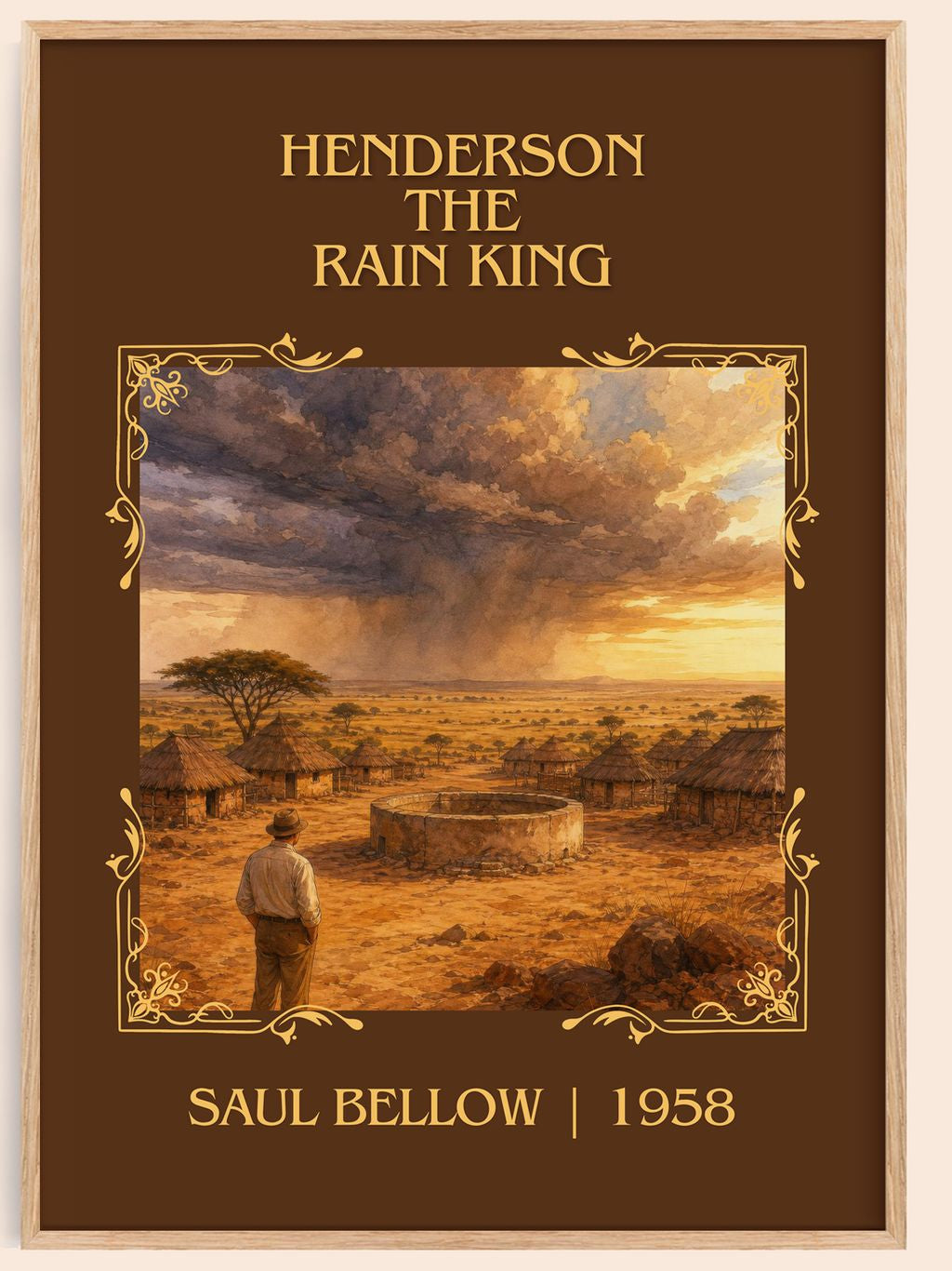 Henderson the Rain King Classic Book Art Print by Saul Bellow – book poster