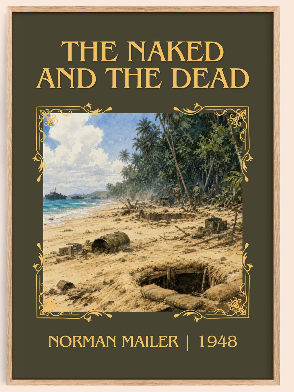 The Naked and the Dead Classic Book Art Print by Norman Mailer – book poster