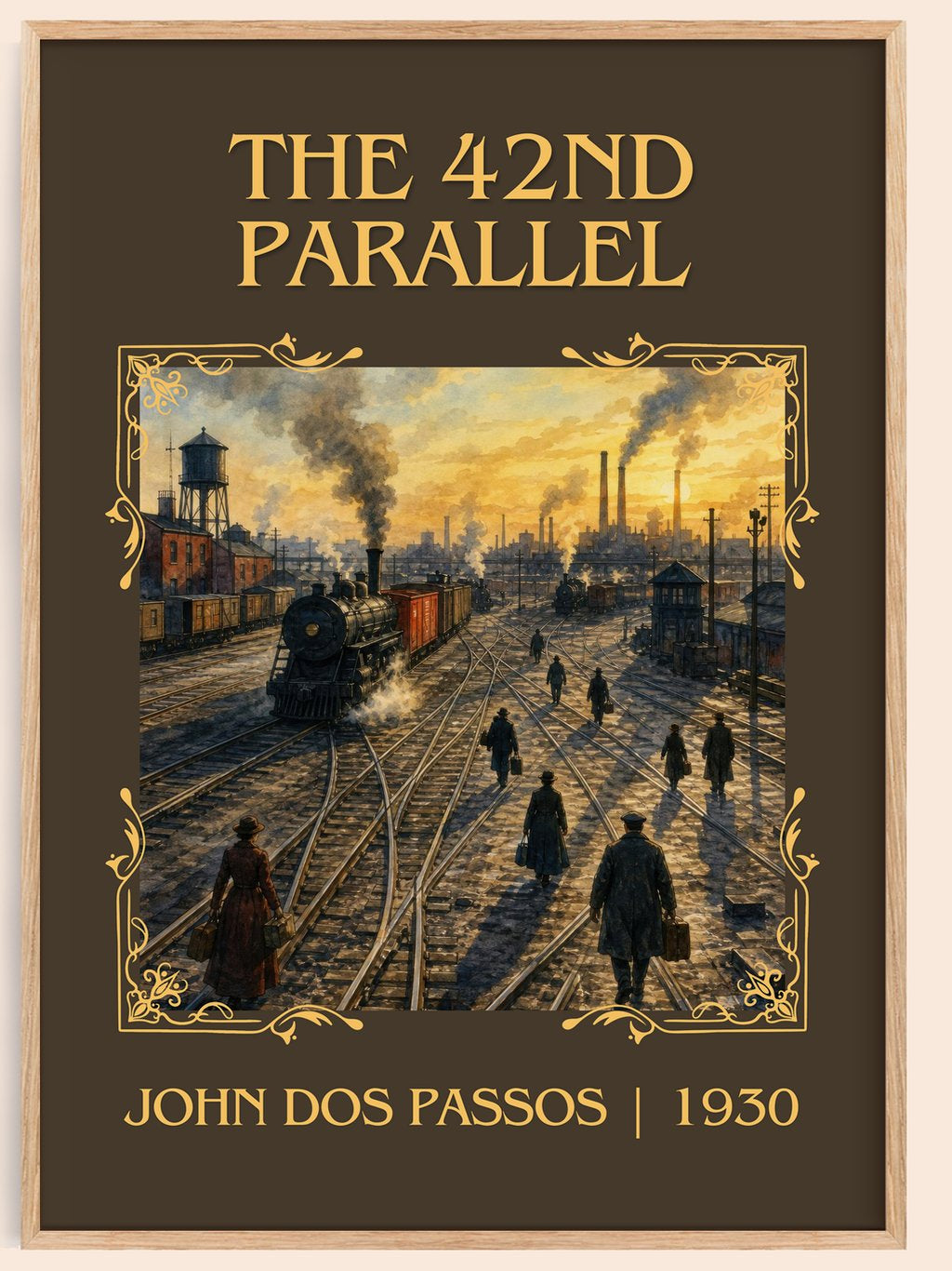 The 42nd Parallel Classic Book Art Print by John Dos Passos – book poster