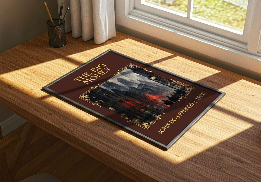 The Big Money Classic Book Art Print by John Dos Passos – print on a sunlit desk