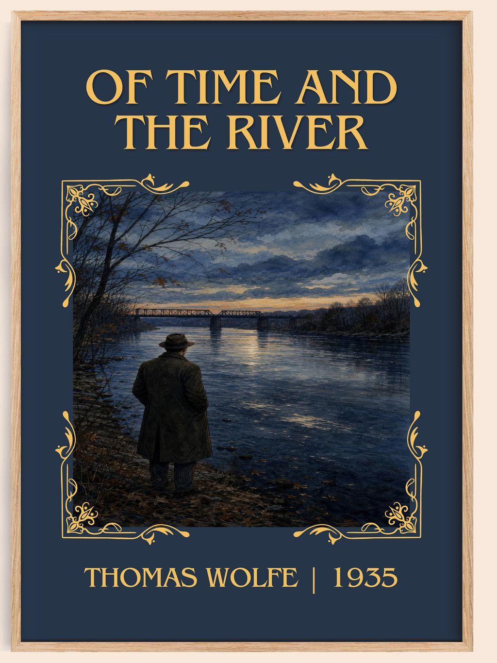 Of Time and the River Classic Book Art Print by Thomas Wolfe – book poster