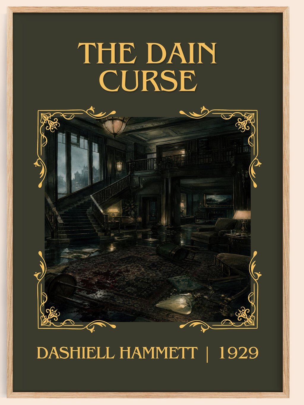 The Dain Curse Classic Book Art Print by Dashiell Hammett – book poster