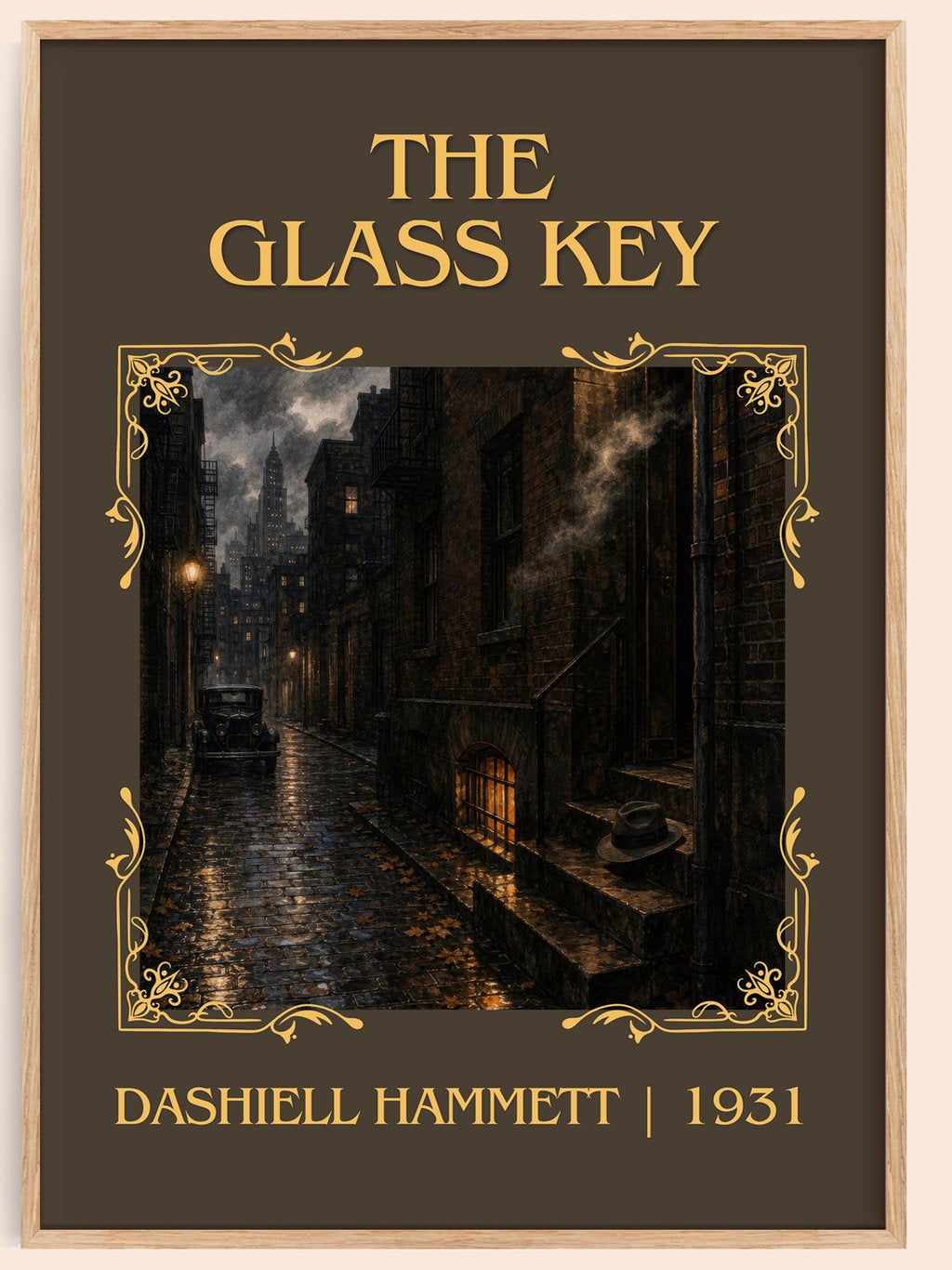 The Glass Key Classic Book Art Print by Dashiell Hammett – book poster