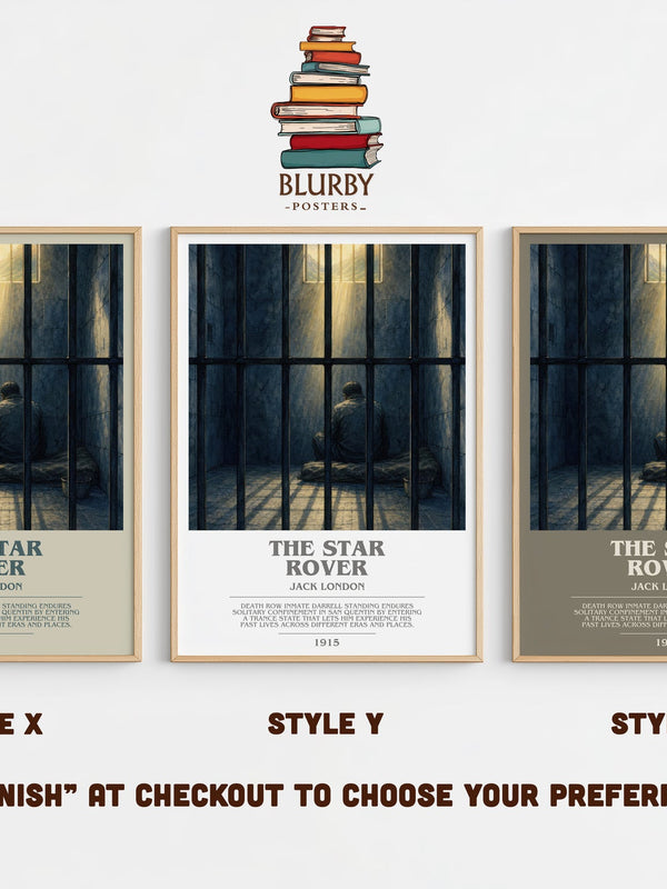 The Star Rover bookish print in frame leaning in hallway – literary fiction wall art