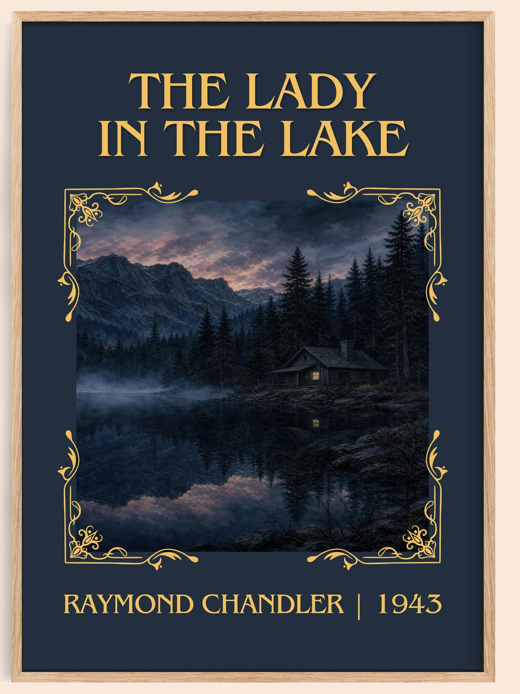 The Lady in the Lake Classic Book Art Print by Raymond Chandler – book poster