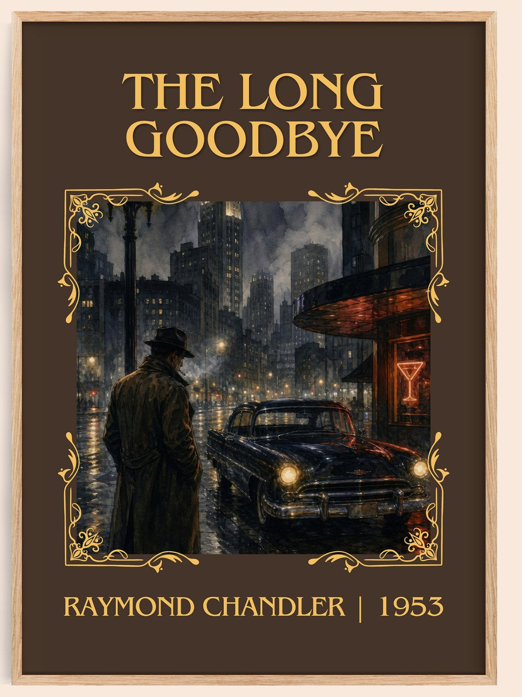 The Long Goodbye Classic Book Art Print by Raymond Chandler – book poster