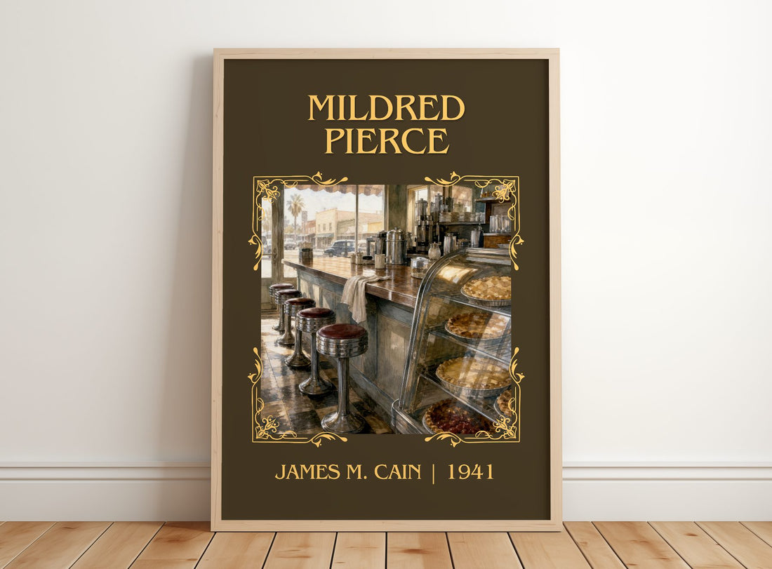 Mildred Pierce Classic Book Art Print by James M. Cain – framed print leaning on a wooden floor