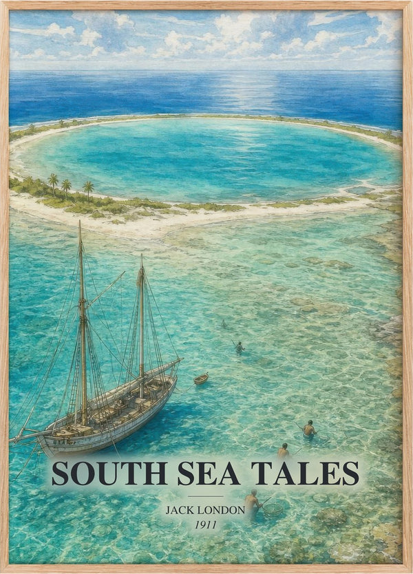 South Sea Tales Book Watercolour Illustration by Jack London