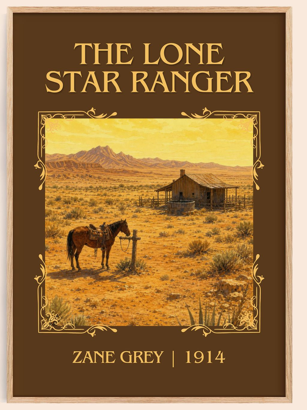 The Lone Star Ranger Classic Book Art Print by Zane Grey – book poster