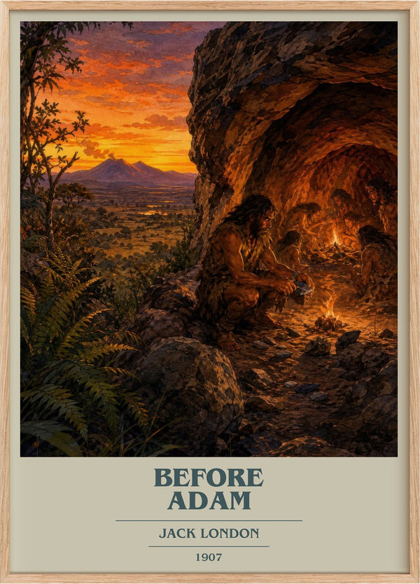 Before Adam Book Cover Poster by Jack London
