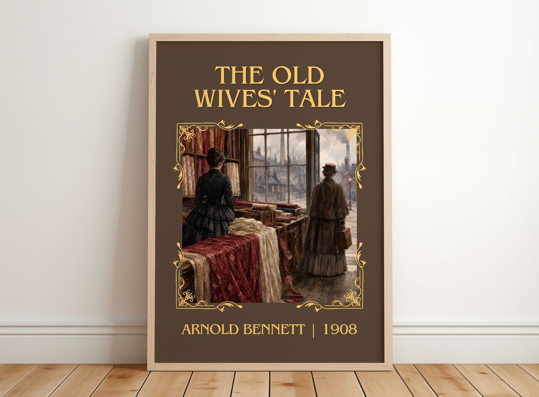 The Old Wives' Tale Classic Book Art Print by Arnold Bennett – framed print leaning on a wooden floor
