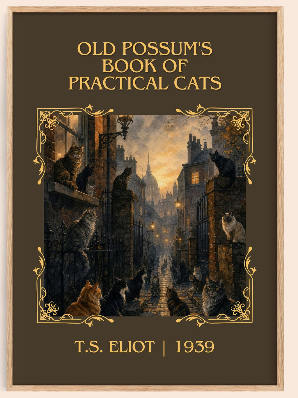 Old Possum's Book of Practical Cats Classic Book Art Print by T. Eliot – book poster