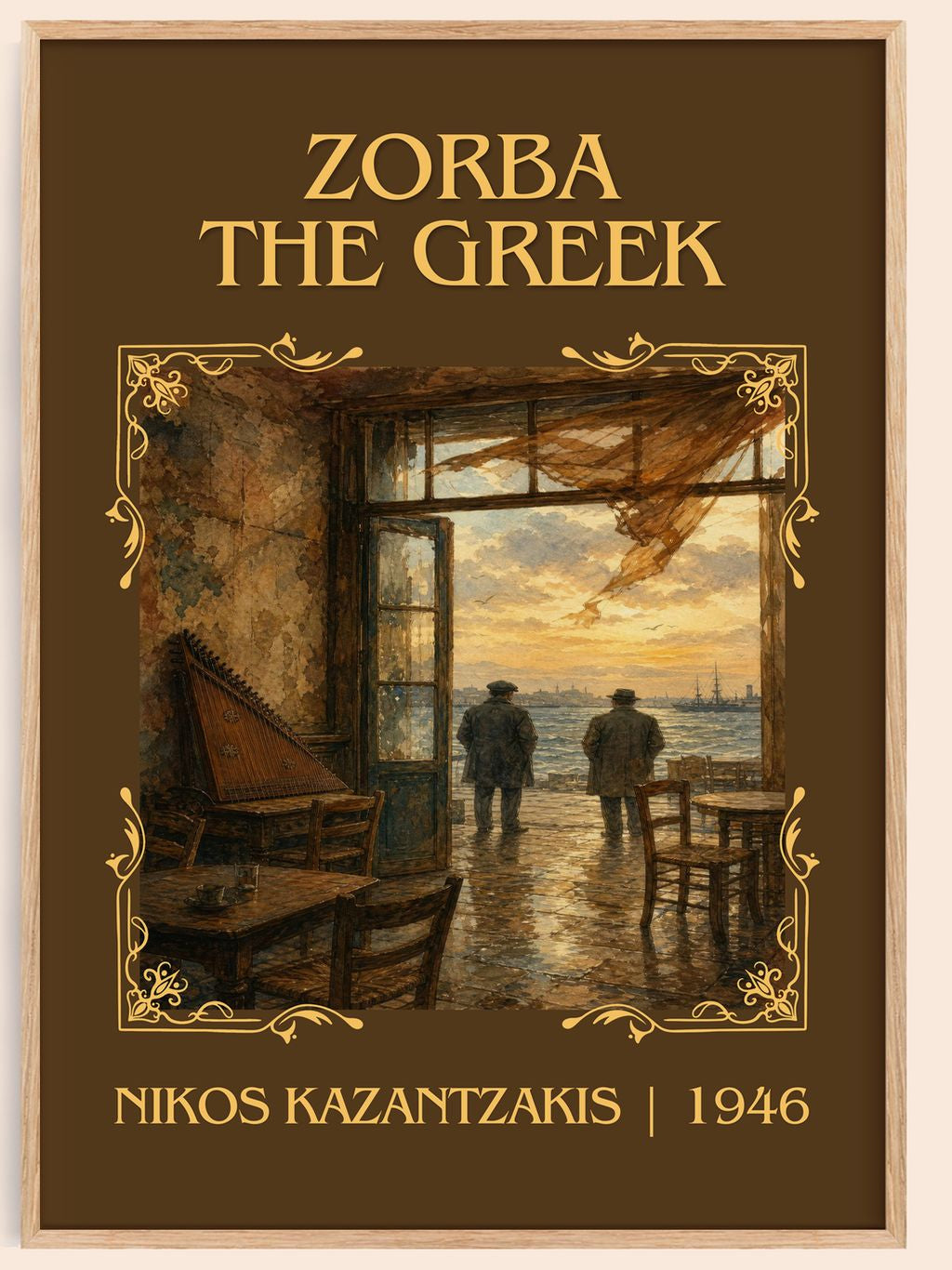 Zorba the Greek Classic Book Art Print by Nikos Kazantzakis – book poster