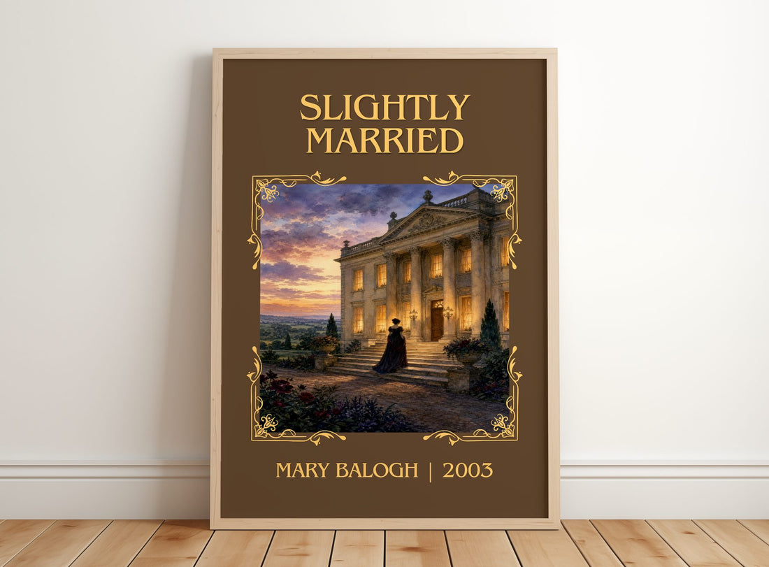 Slightly Married Classic Book Art Print by Mary Balogh – framed print leaning on a wooden floor
