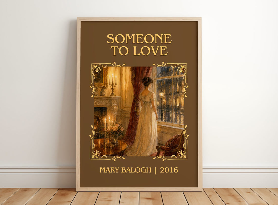 Someone to Love Classic Book Art Print by Mary Balogh – framed print leaning on a wooden floor