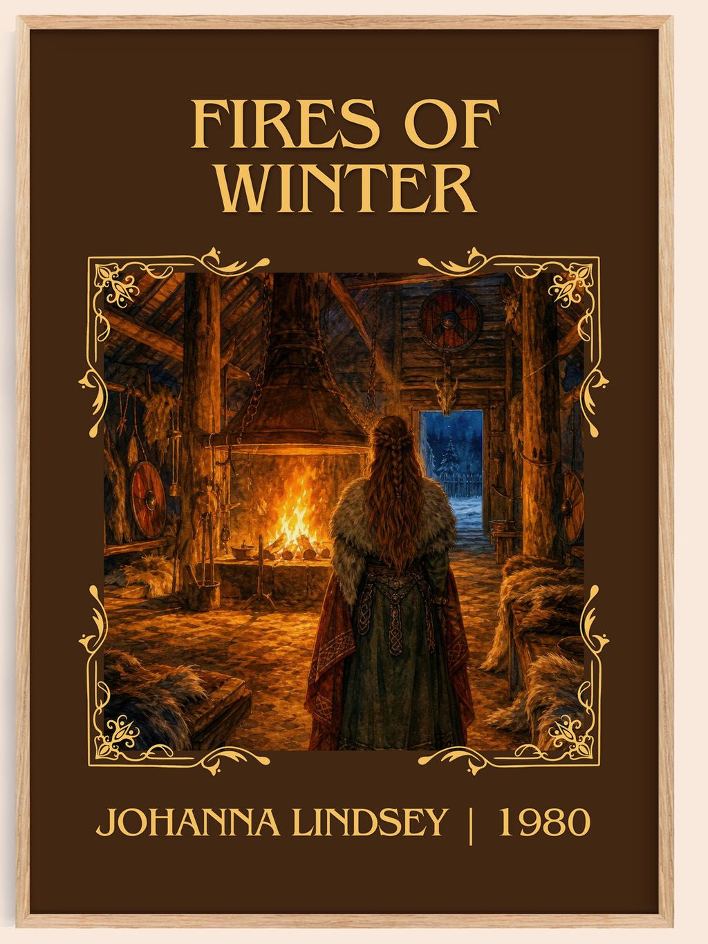 Fires of Winter Classic Book Art Print by Johanna Lindsey – book poster