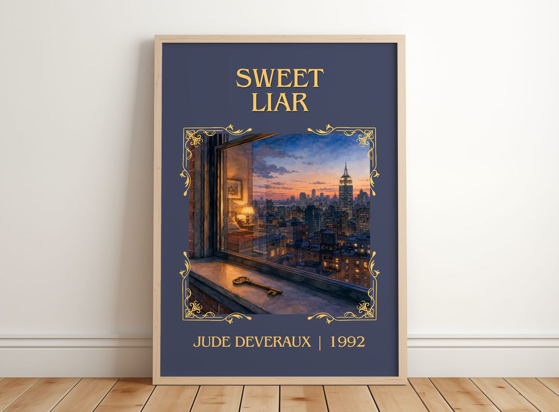 Sweet Liar Classic Book Art Print by Jude Deveraux – framed print leaning on a wooden floor