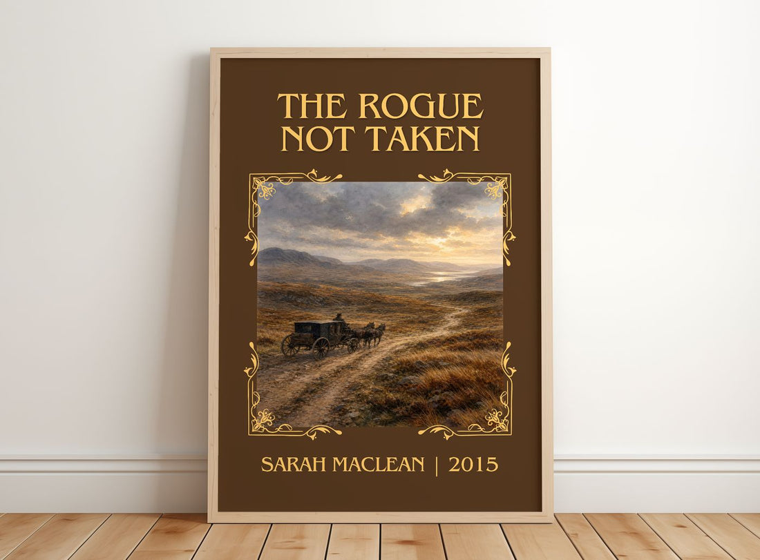 The Rogue Not Taken Classic Book Art Print by Sarah MacLean – framed print leaning on a wooden floor