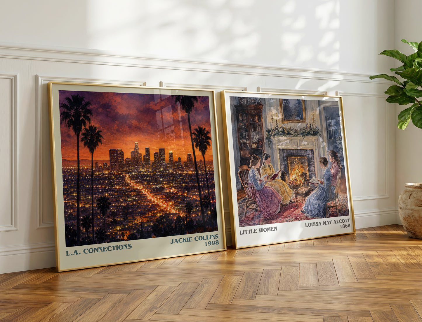 L.A. Connections literary print on bookshelf – Jackie Collins fan gift