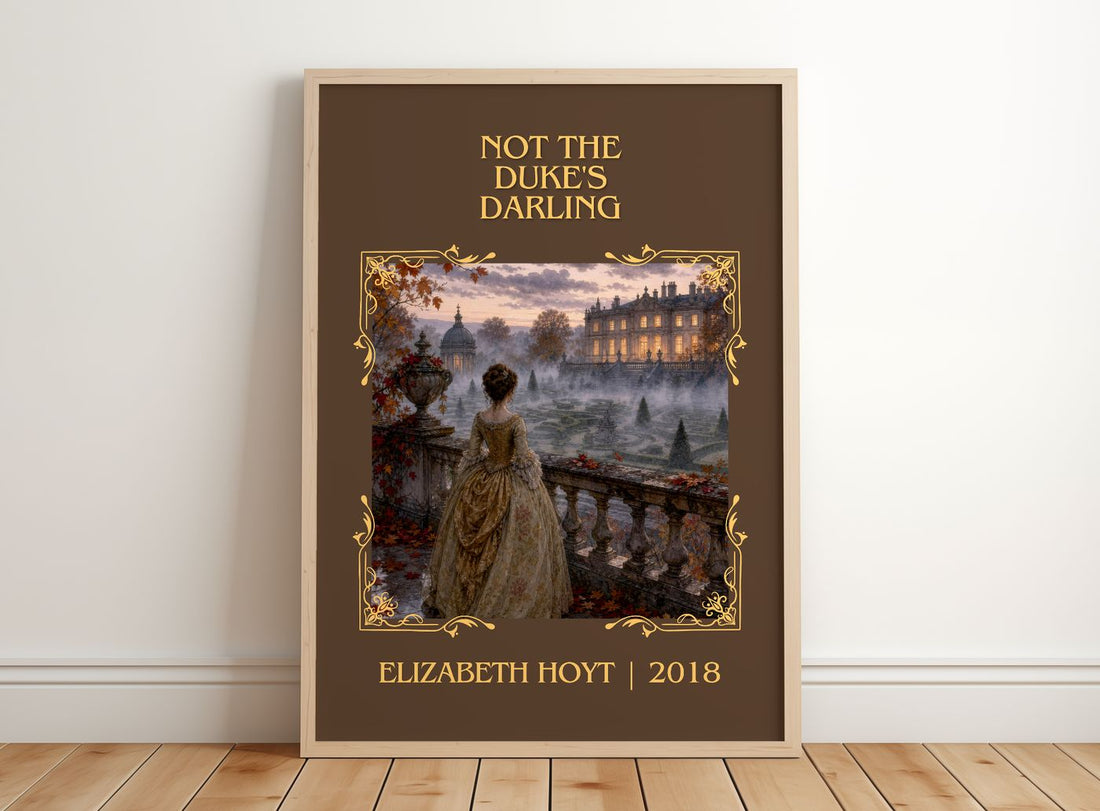 Not the Duke's Darling Classic Book Art Print by Elizabeth Hoyt – framed print leaning on a wooden floor