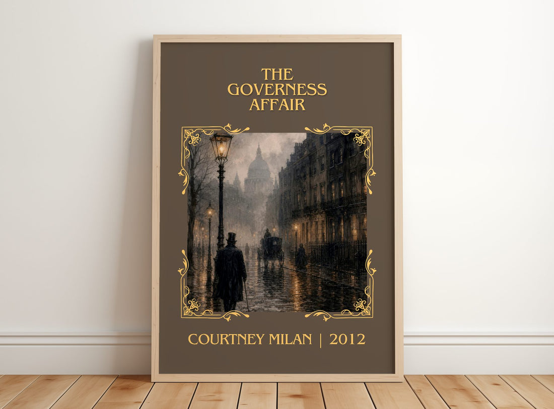 The Governess Affair Classic Book Art Print by Courtney Milan – framed print leaning on a wooden floor