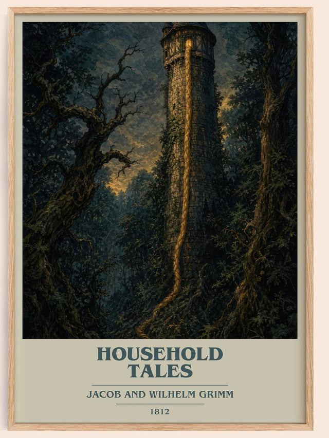 Household Tales Book Cover Poster by Jacob And Wilhelm Grimm