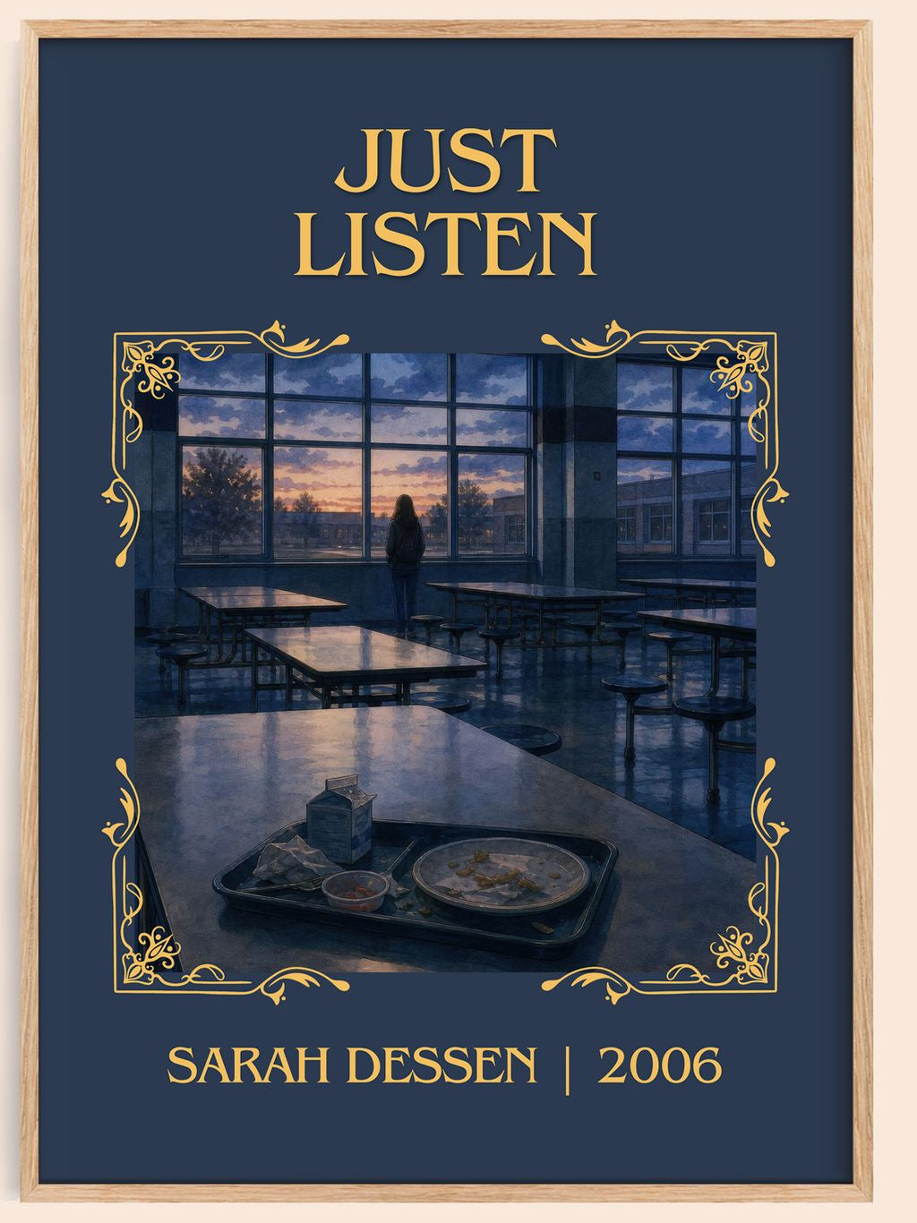 Just Listen Classic Book Art Print by Sarah Dessen – book poster