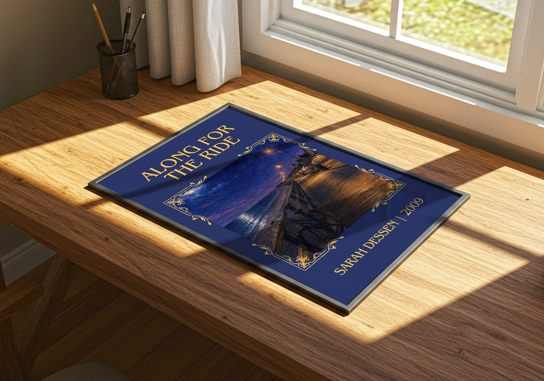 Along for the Ride Classic Book Art Print by Sarah Dessen – print on a sunlit desk