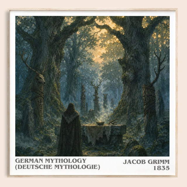 German Mythology (Deutsche Mythologie) Literary Art Print by J. Grimm