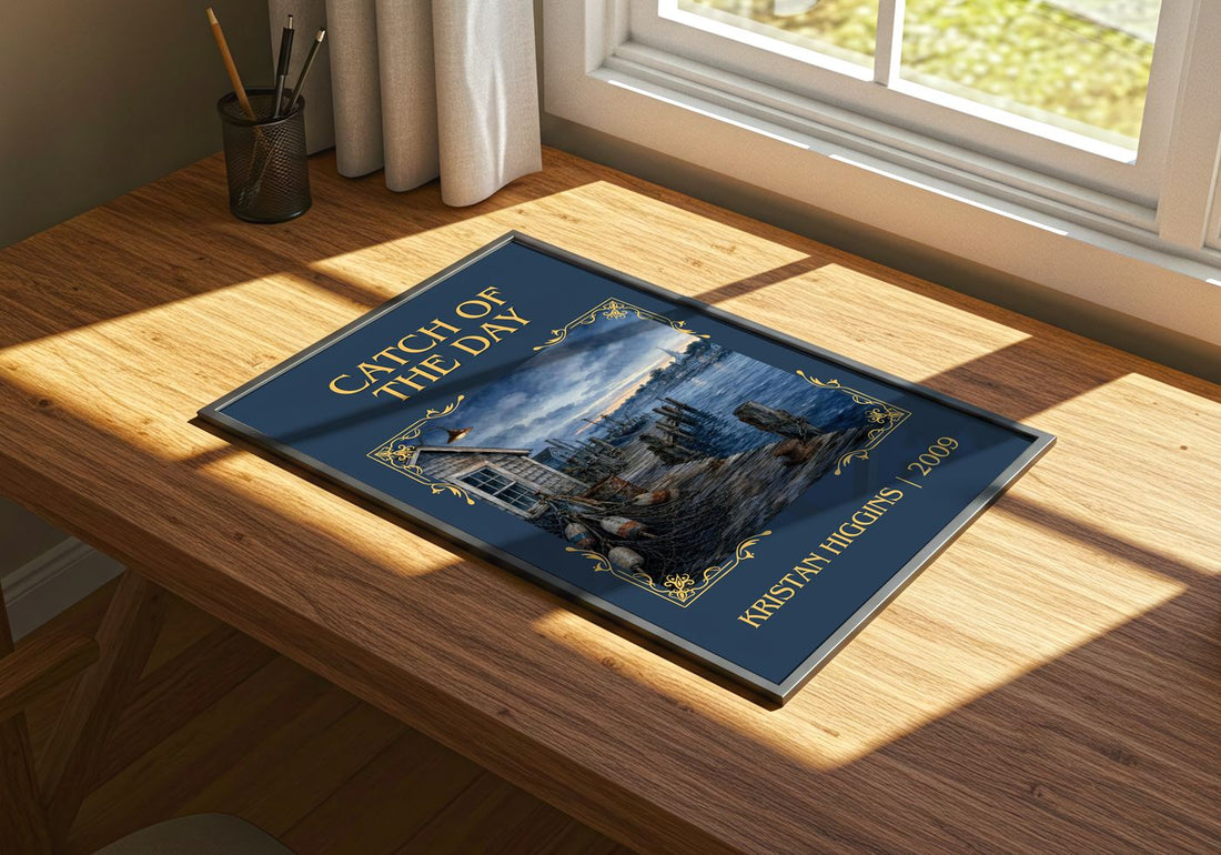 Catch of the Day Classic Book Art Print by Kristan Higgins – print on a sunlit desk