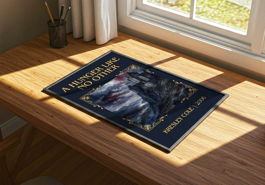 A Hunger Like No Other Classic Book Art Print by Kresley Cole – print on a sunlit desk